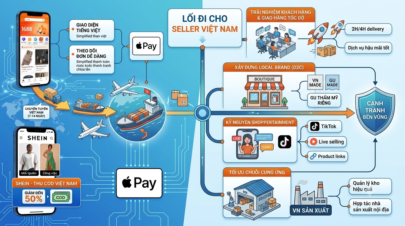 Thị Trường E-commerce Việt Nam Biến Động: Lối Đi Nào Cho Seller Nội Địa Trước Sức Ép Từ 1688 Và SHEIN?