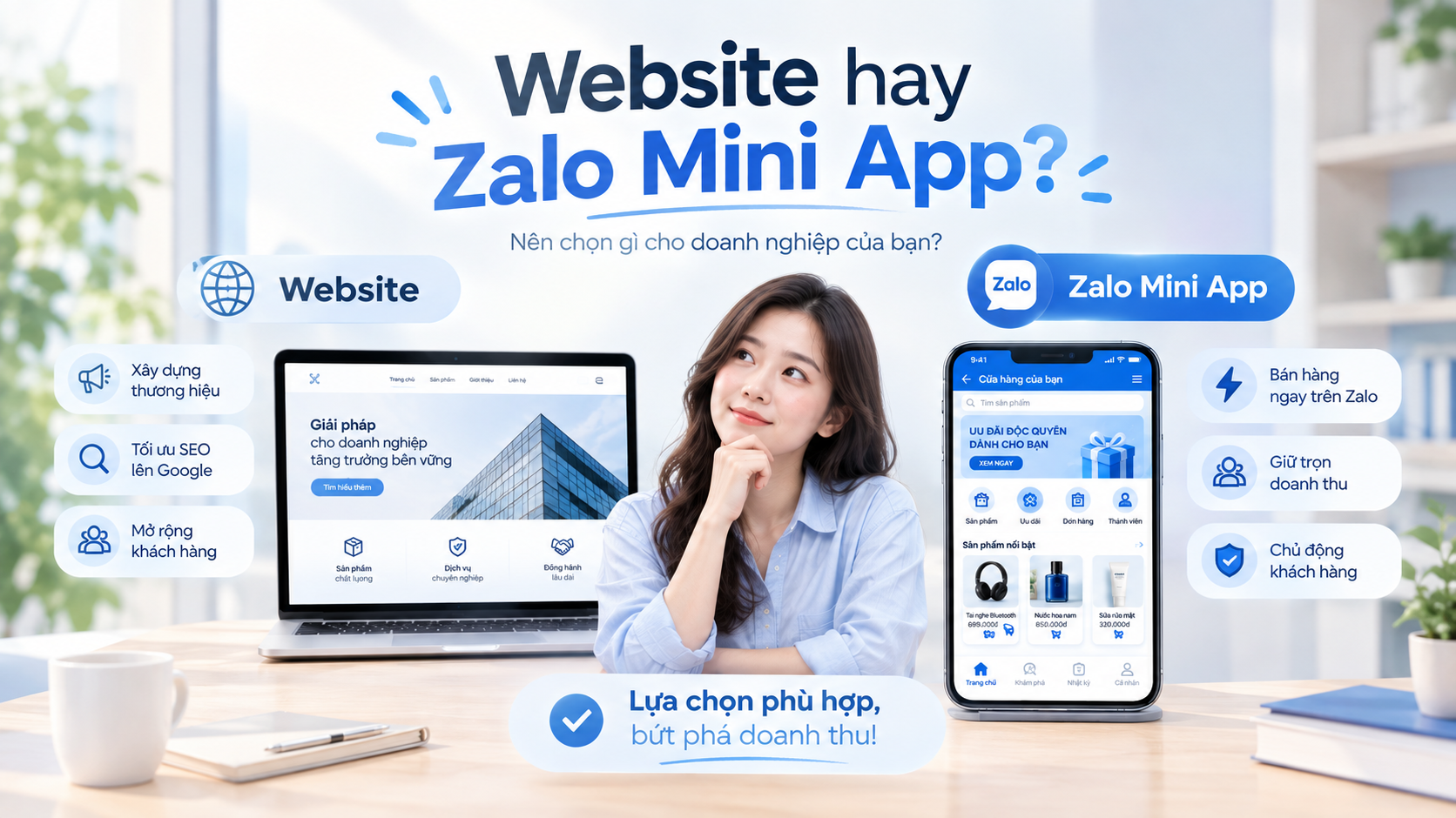 Website hay Zalo Mini App: Doanh nghiệp nên chọn gì để bán hàng?